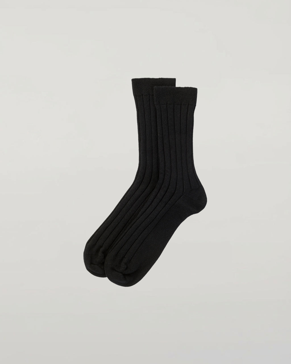 Men's Cashmere Ribbed Black Socks