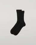 Men's Cashmere Ribbed Black Socks