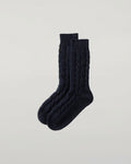 Cashmere Donegal Cable Dark Navy Socks