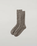 Cashmere Donegal Cable Brown Socks