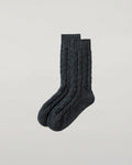 Cashmere Donegal Cable Blue Socks