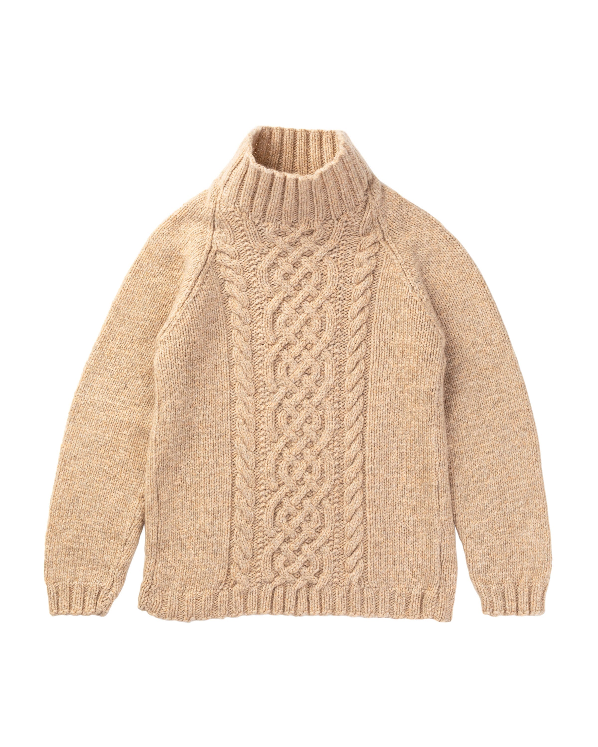 Children's Cable Hand Knitted Cashmere Jumper in Oatmeal