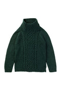 Children's Cable Hand Knitted Cashmere Jumper in Spruce