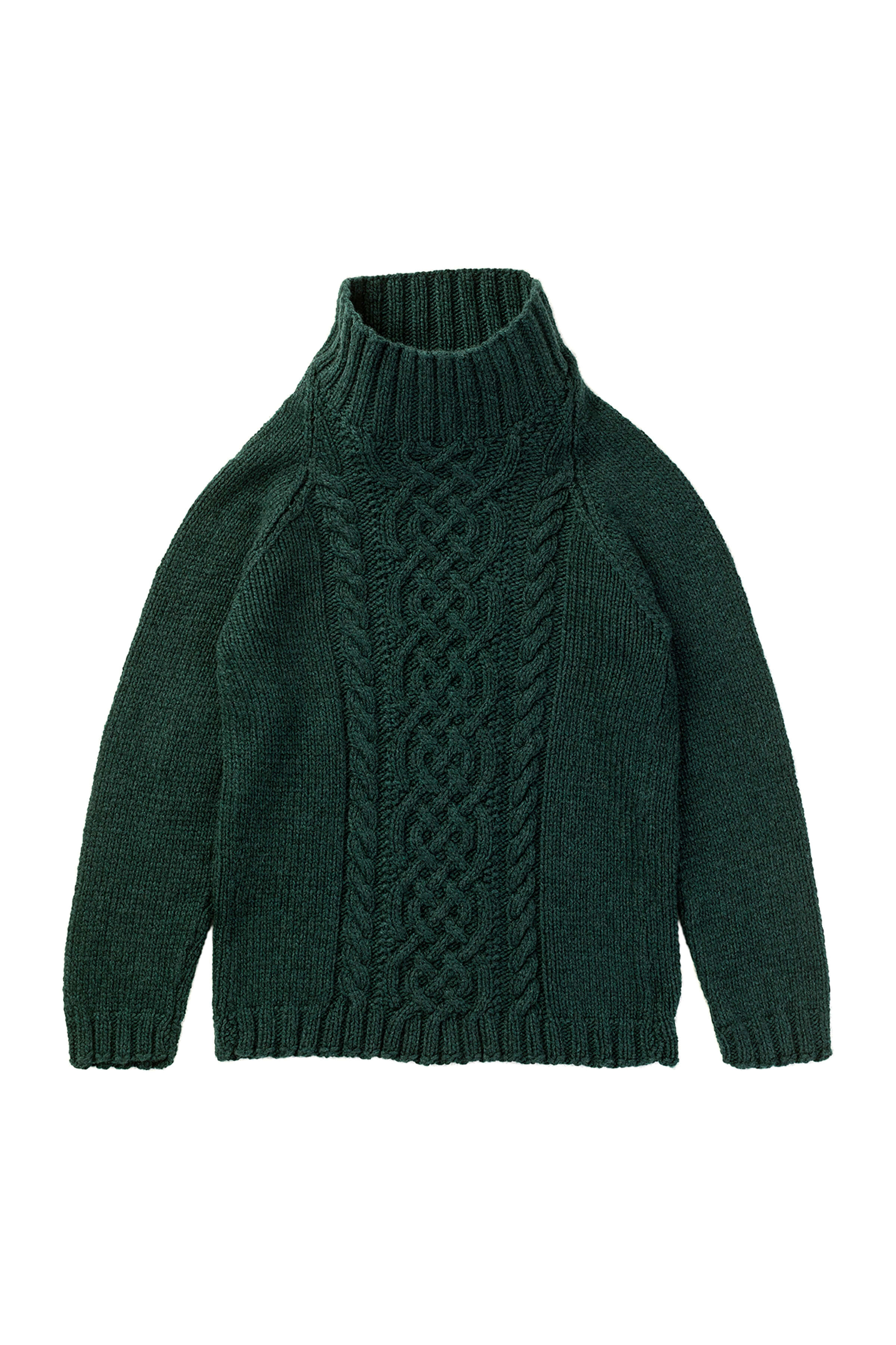 Children's Cable Hand Knitted Cashmere Jumper in Spruce