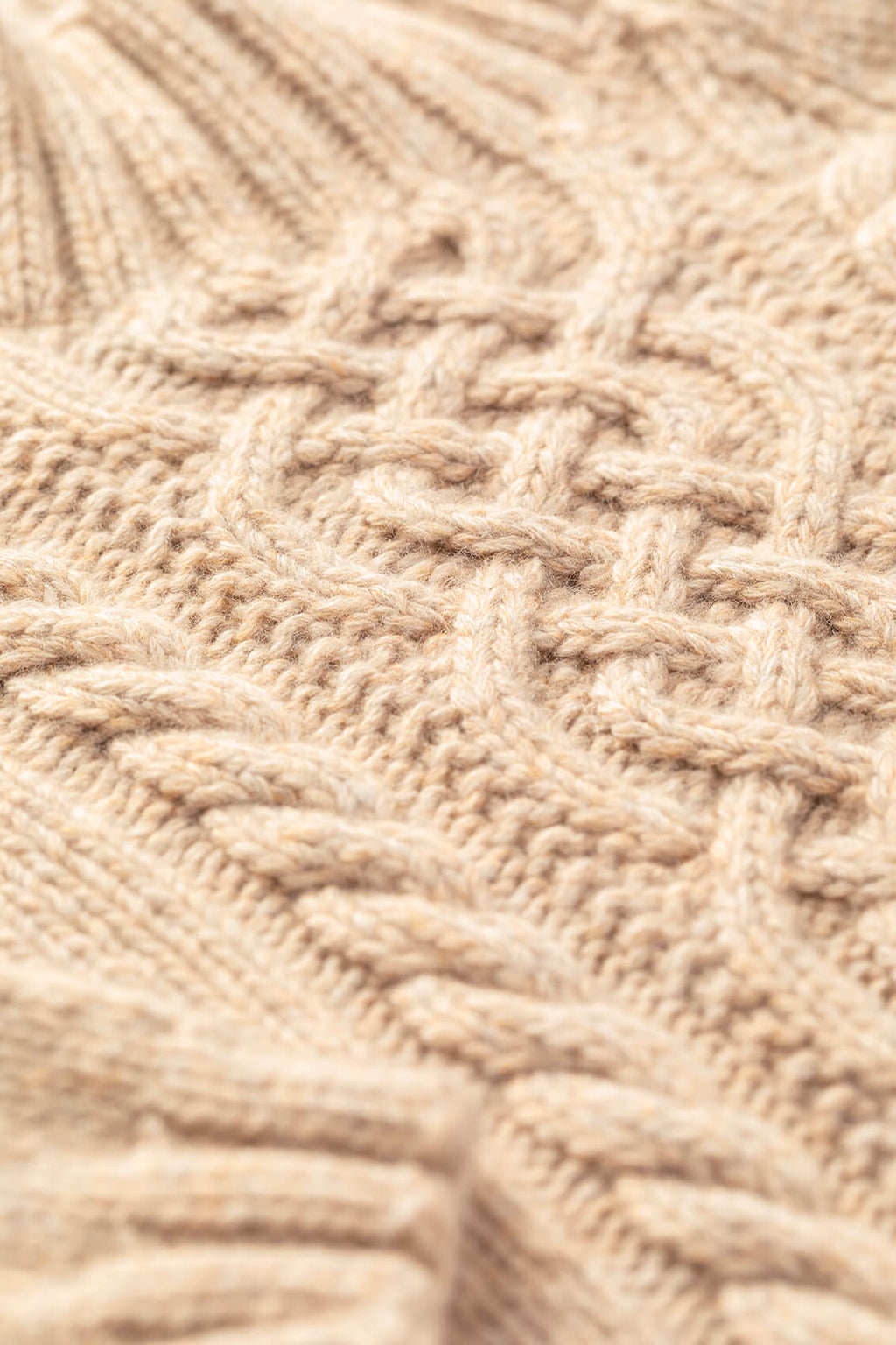 Children's Cable Hand Knitted Cashmere Jumper in Oatmeal