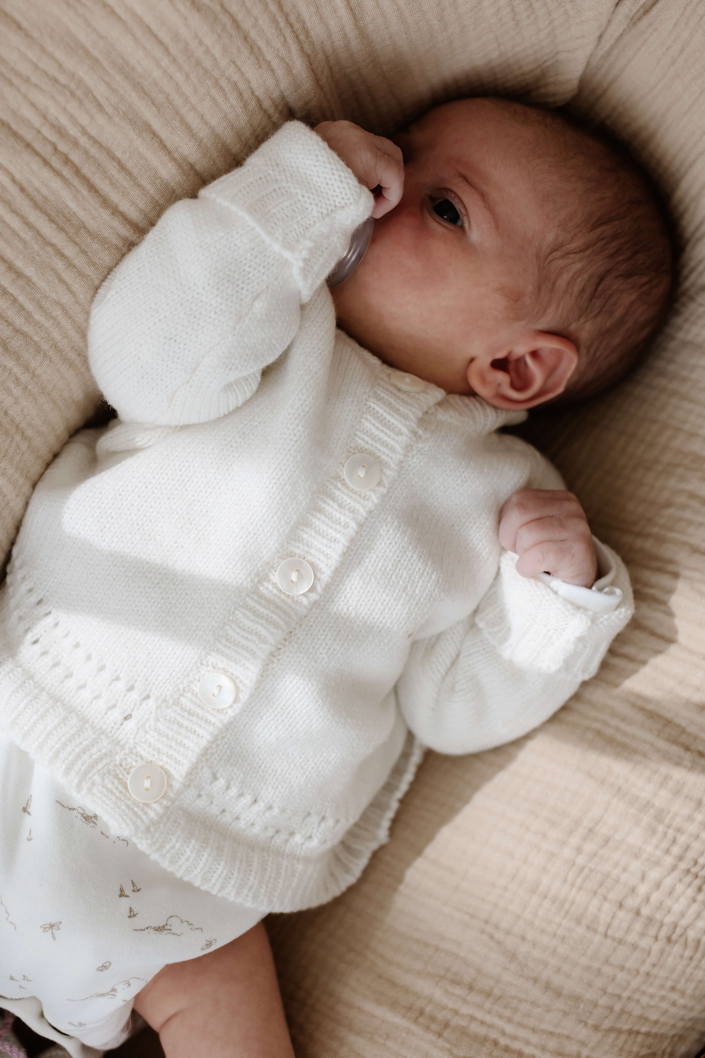 White Cashmere Baby Cardigan