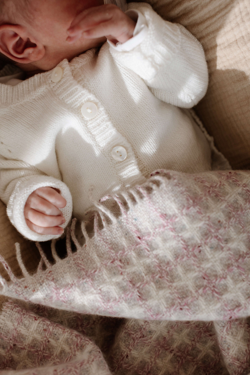 White Cashmere Baby Cardigan