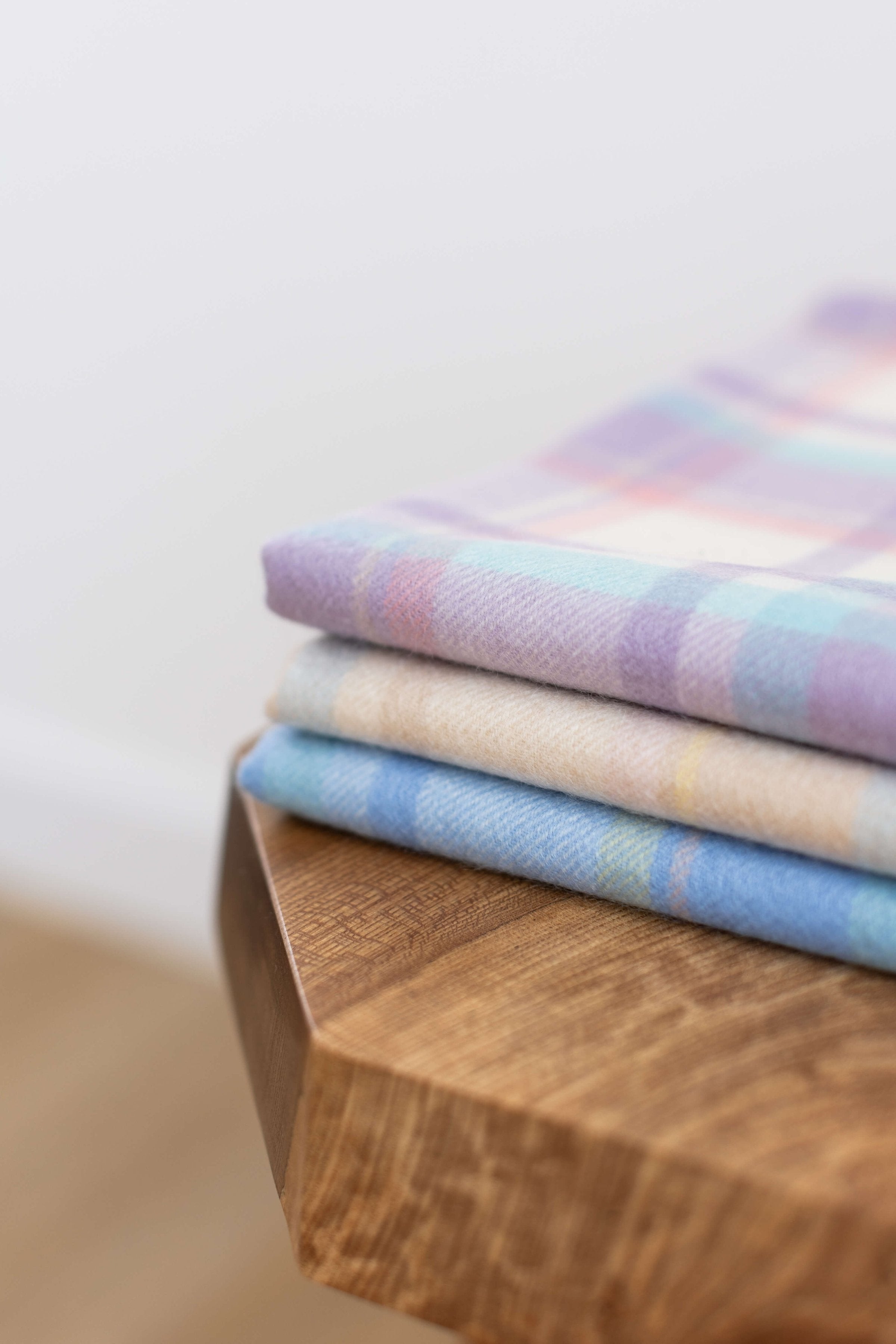 Pink Check Cashmere Baby Blanket