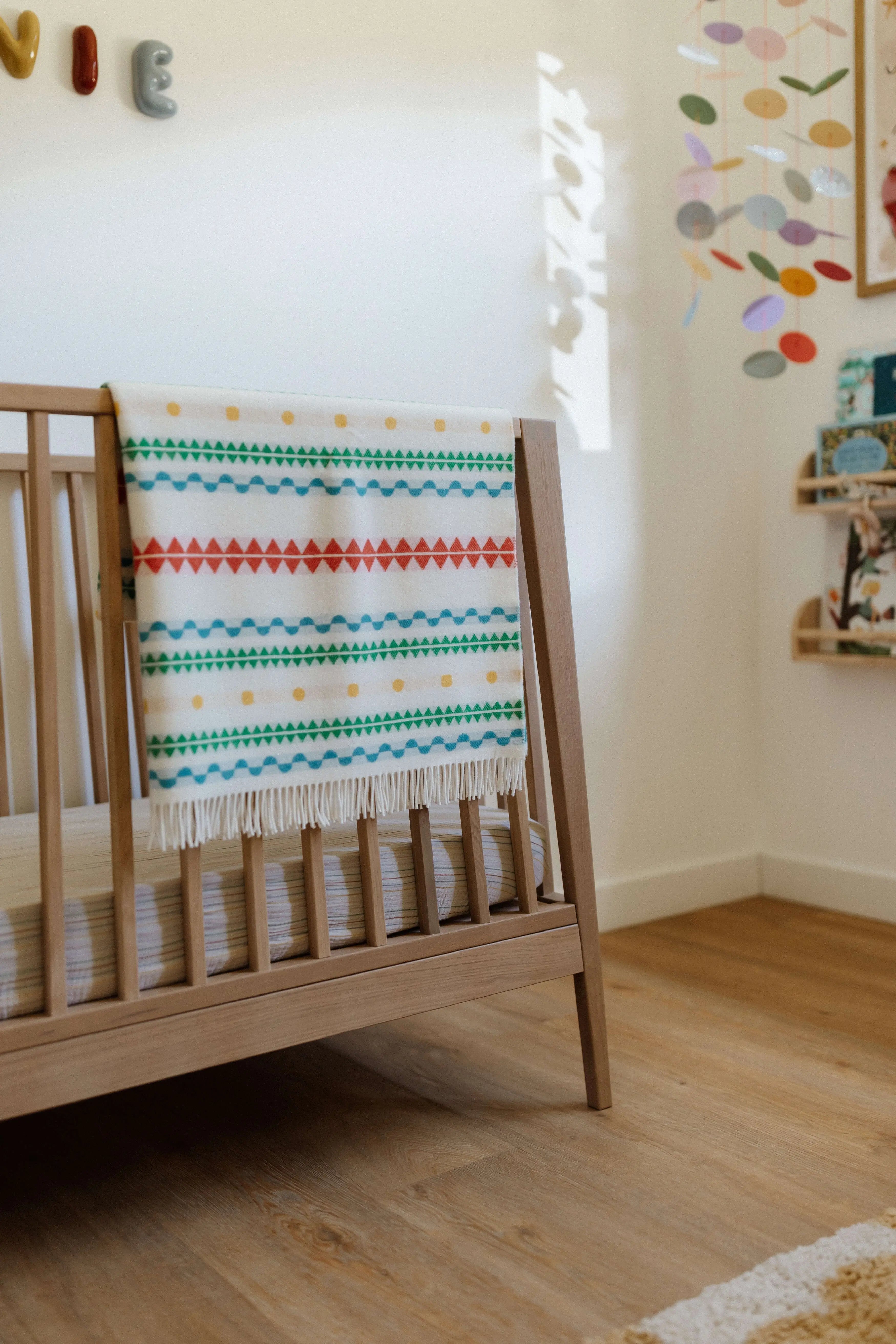 Purled Fringe Children's Bright Blanket