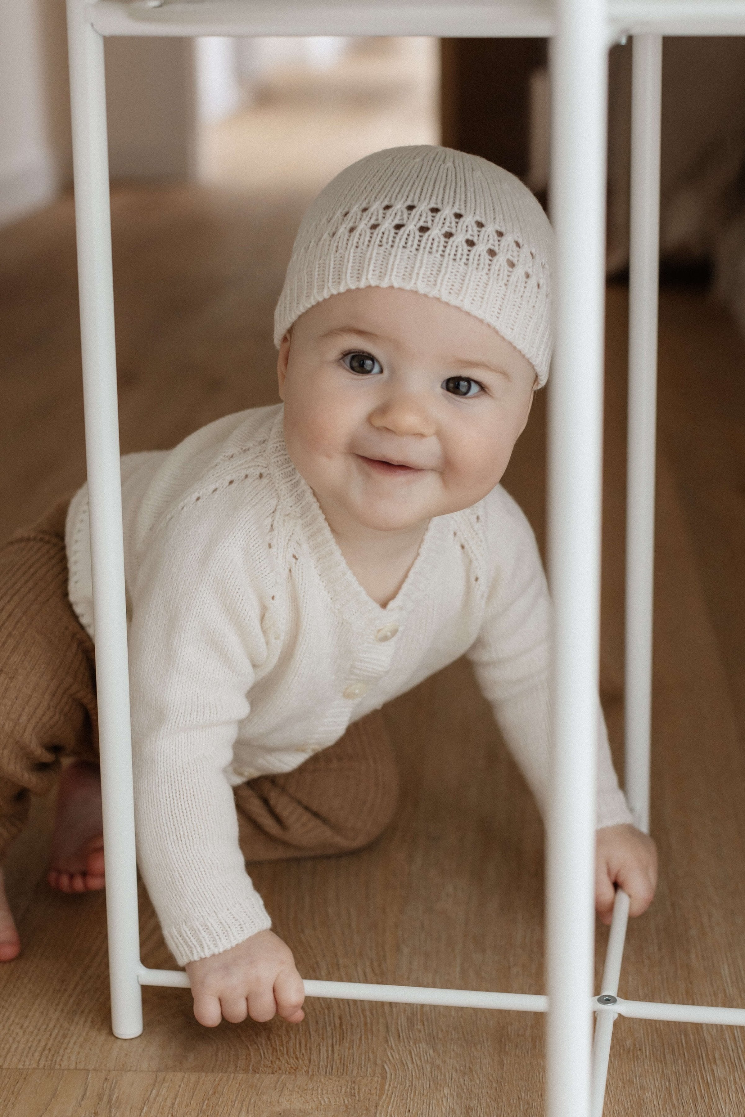 White Cashmere Baby Beanie