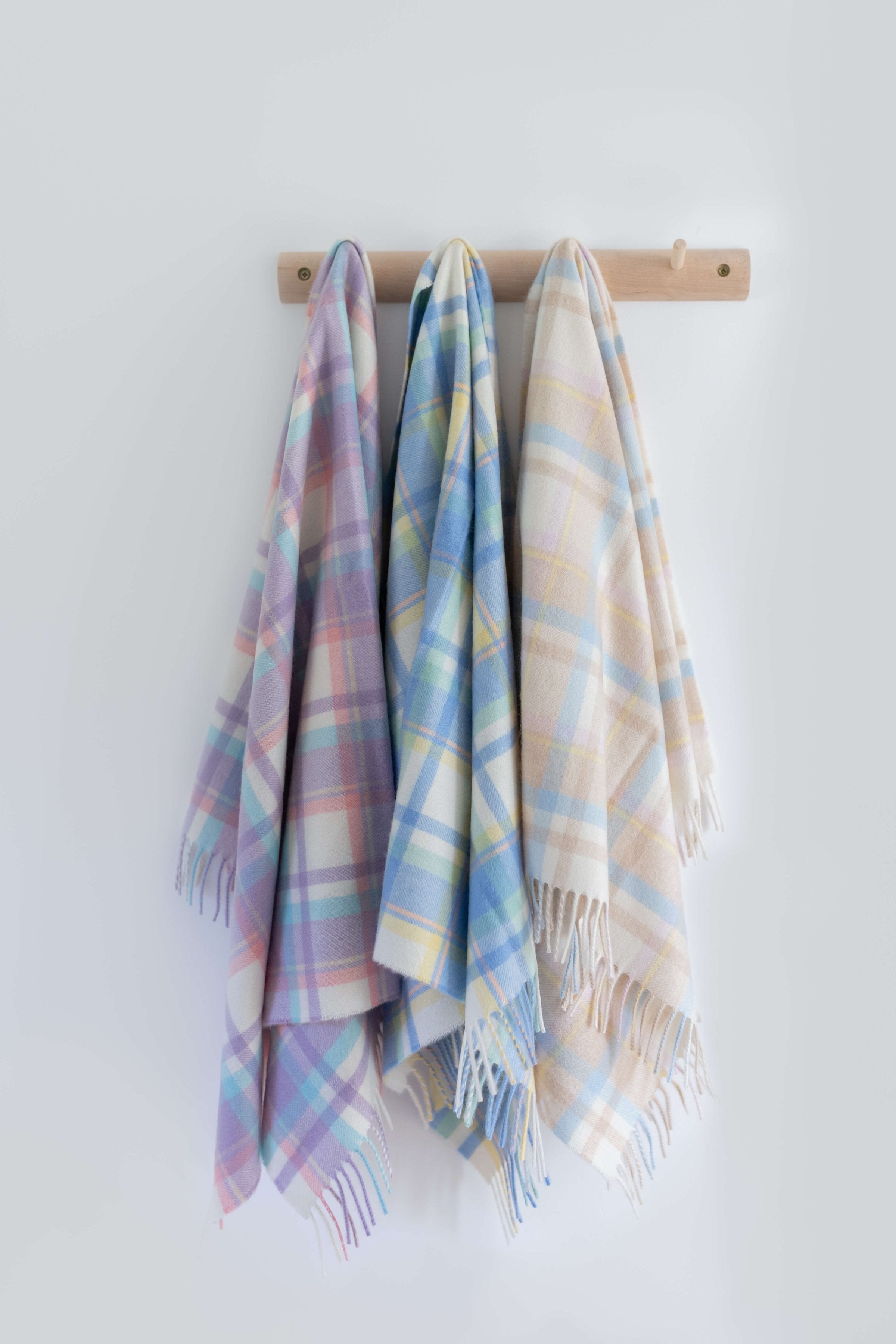 Cashmere Baby Blanket in Blue Check