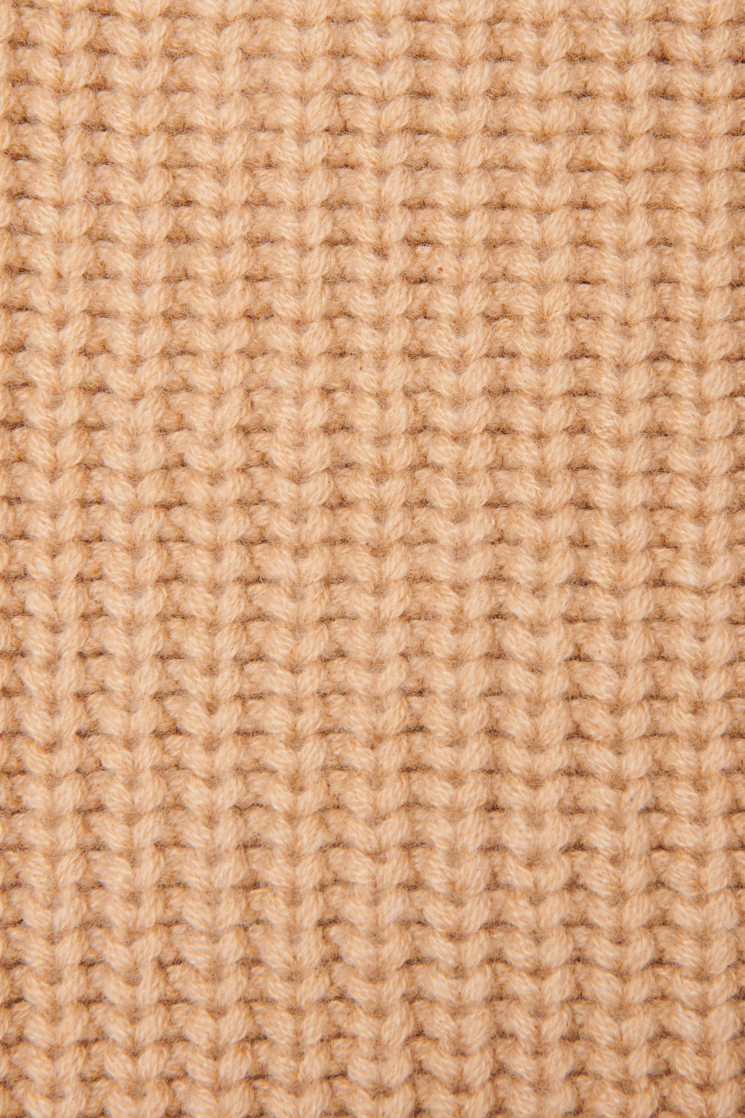 Chunky Cashmere Camel Roll Neck Jumper