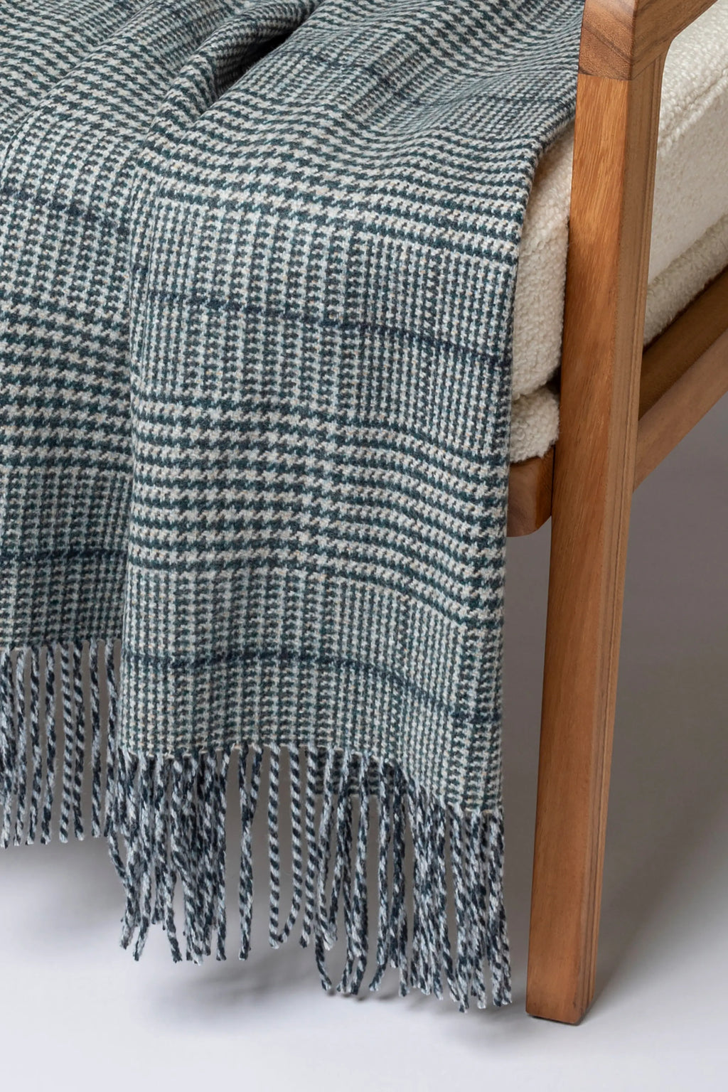 Tweed Glen Check Wool Throw in Green