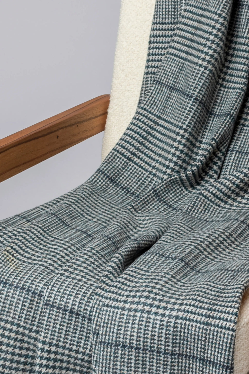 Tweed Glen Check Wool Throw in Green