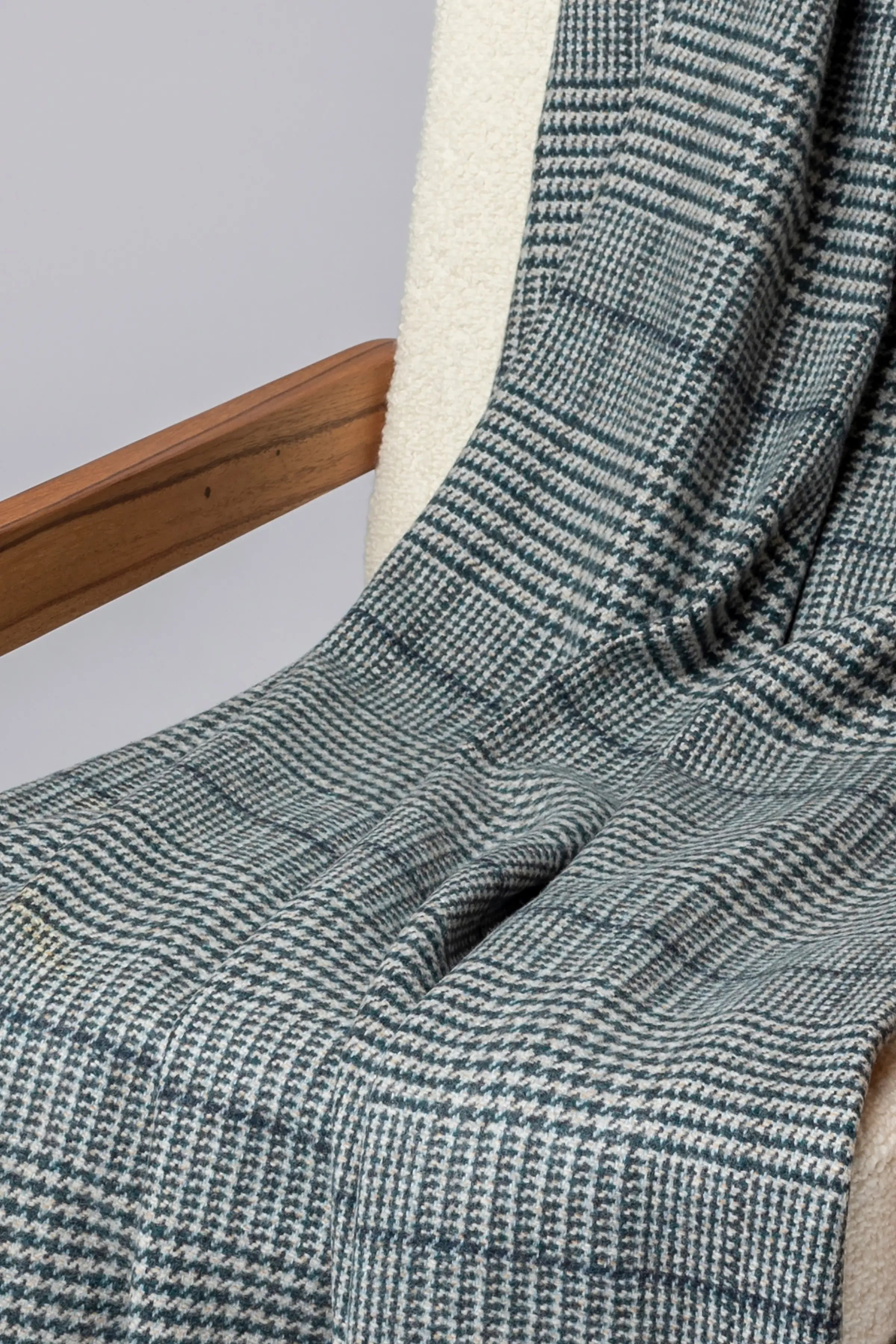 Tweed Glen Check Wool Throw in Green