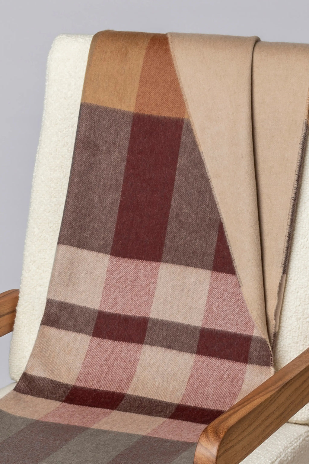 Check Reversible Cashmere Throw in Rowan