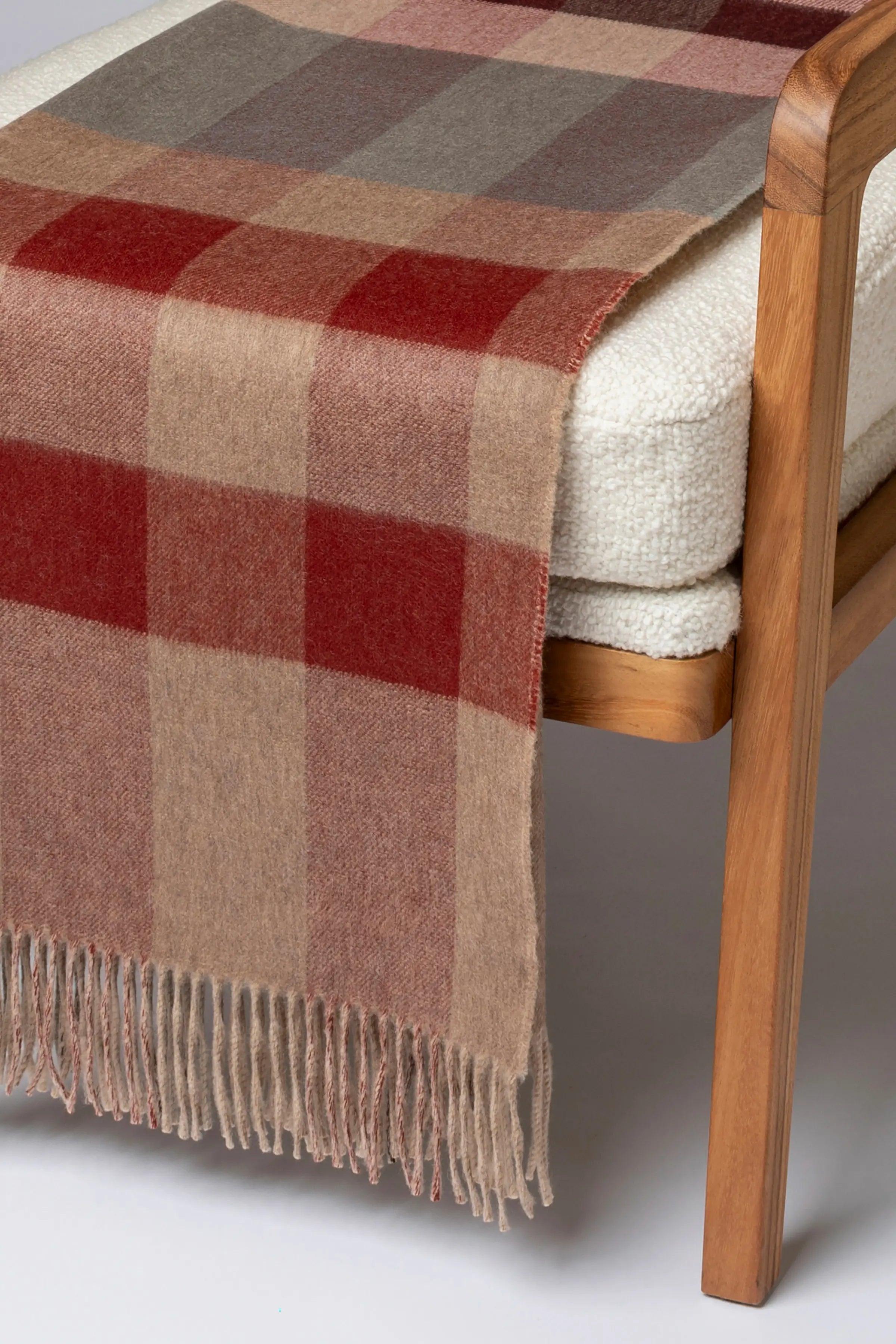 Check Reversible Cashmere Throw in Rowan