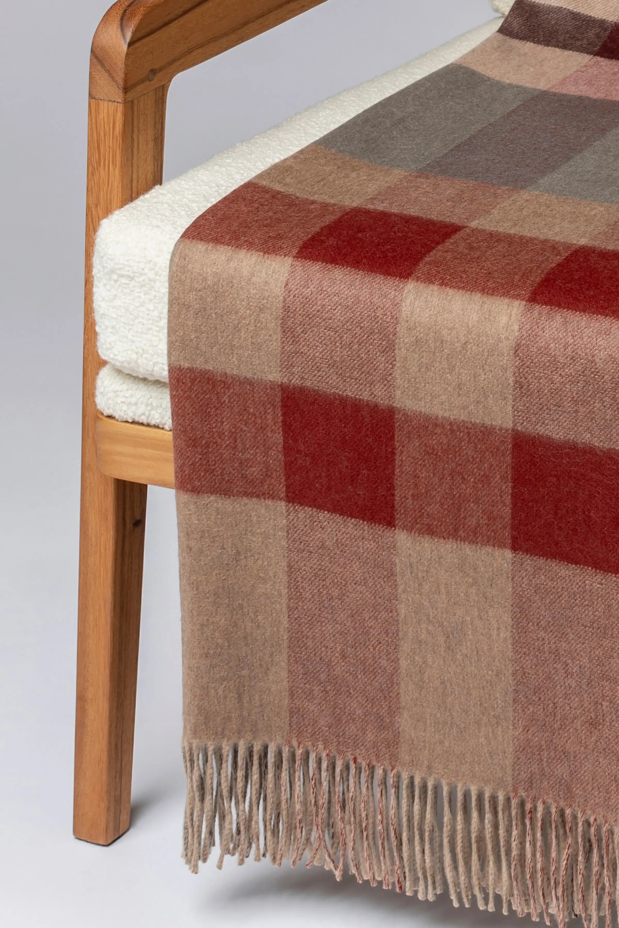 Check Reversible Cashmere Throw in Rowan