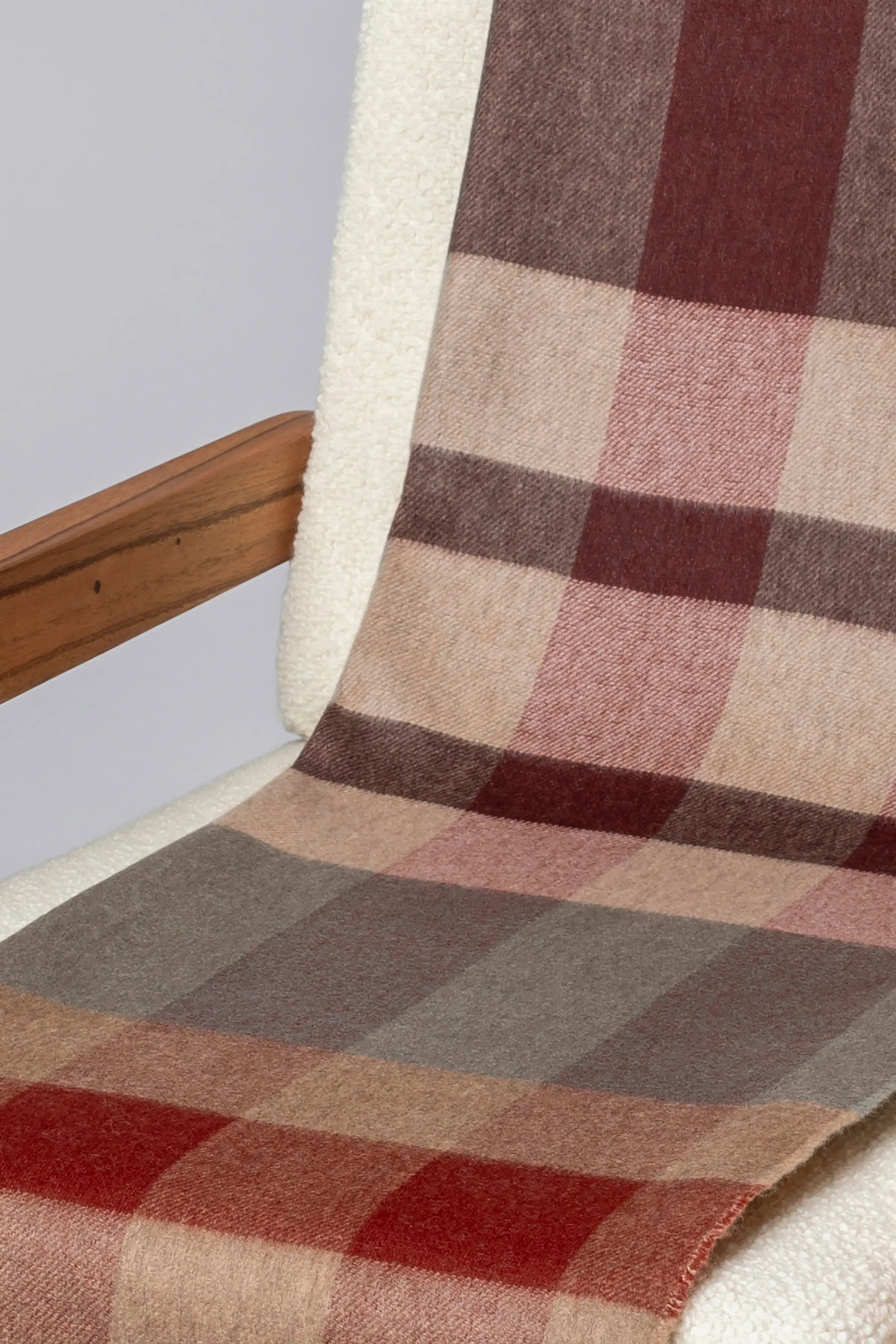 Check Reversible Cashmere Throw in Rowan