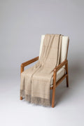 Tweed Glen Check Wool Throw in Natural