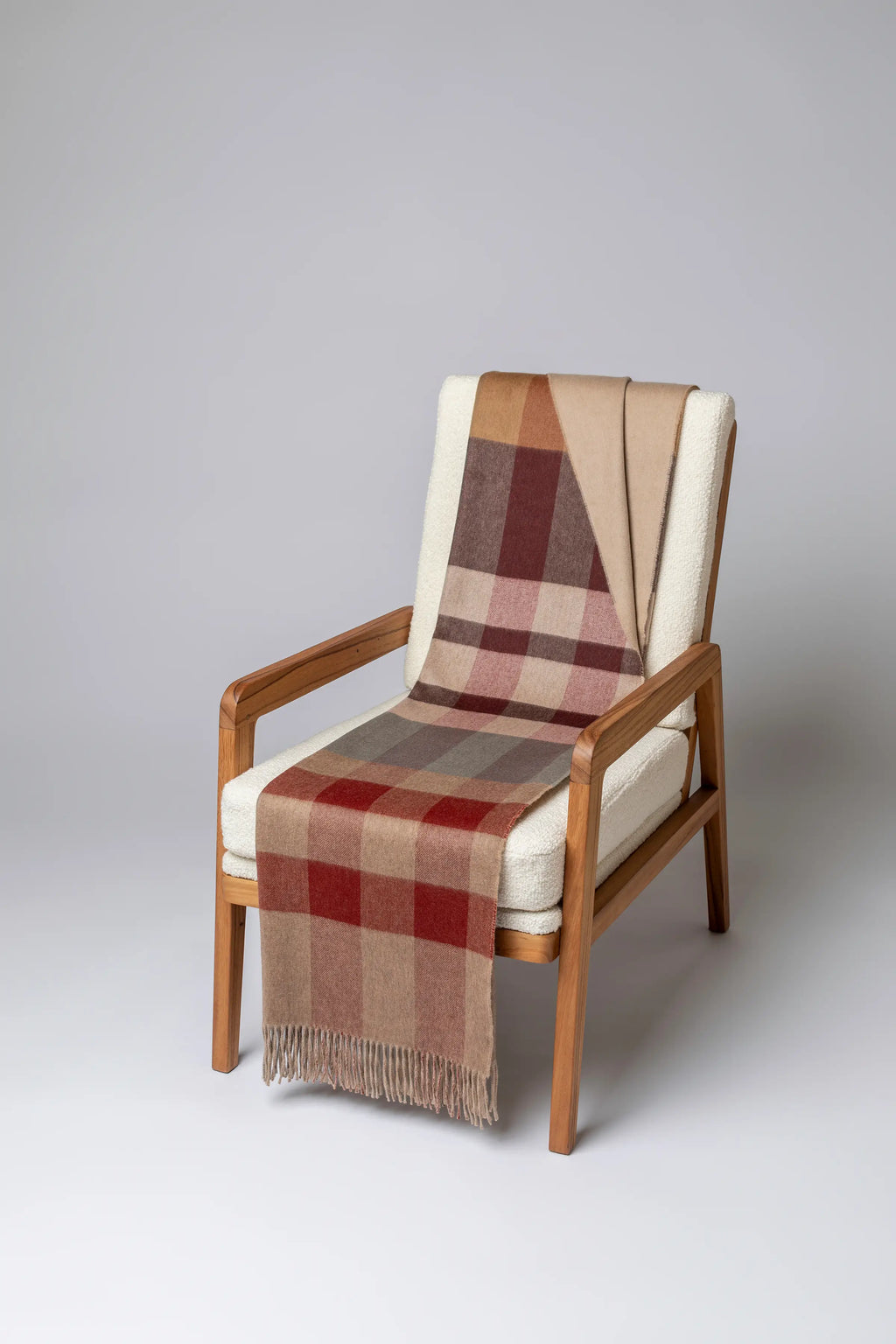 Check Reversible Cashmere Throw in Rowan