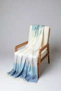 Diffused Stripe Merino Wool Throw in Blue