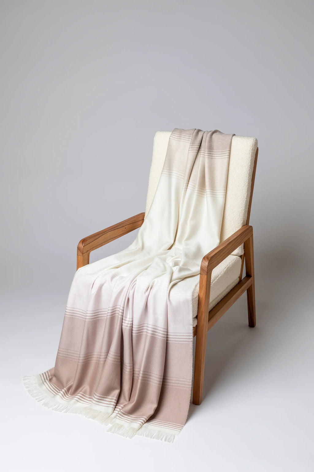 Diffused Stripe Merino Wool Pink Throw