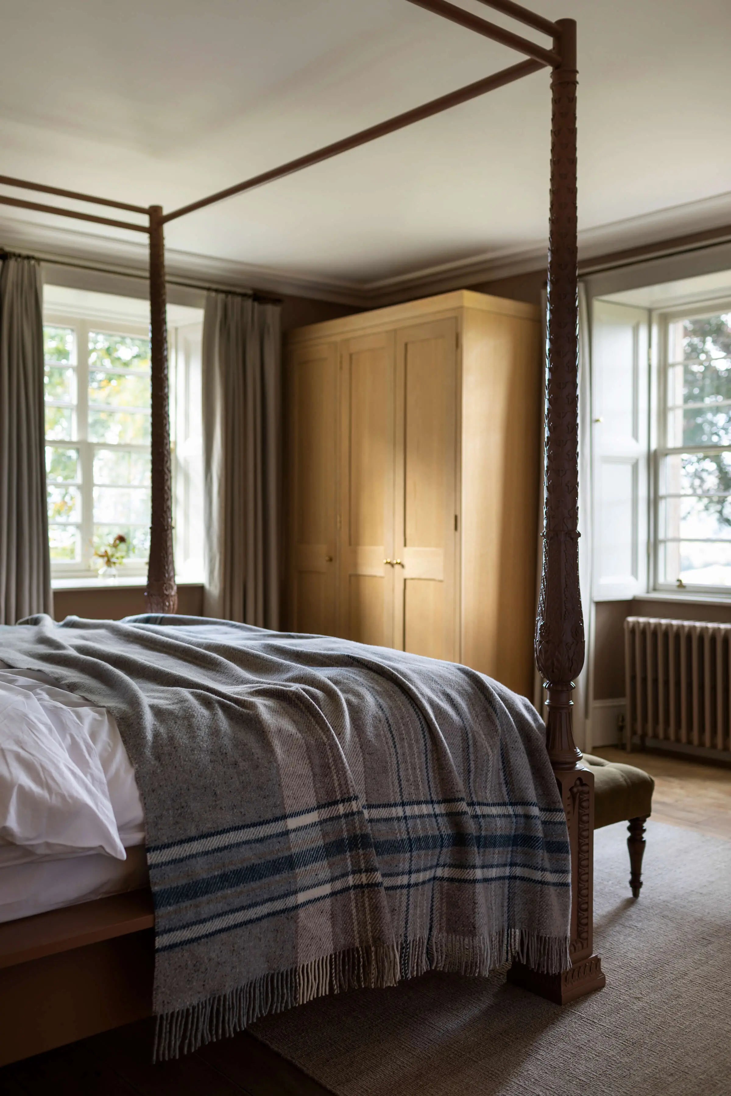 Donegal Check Bed Blue Throw
