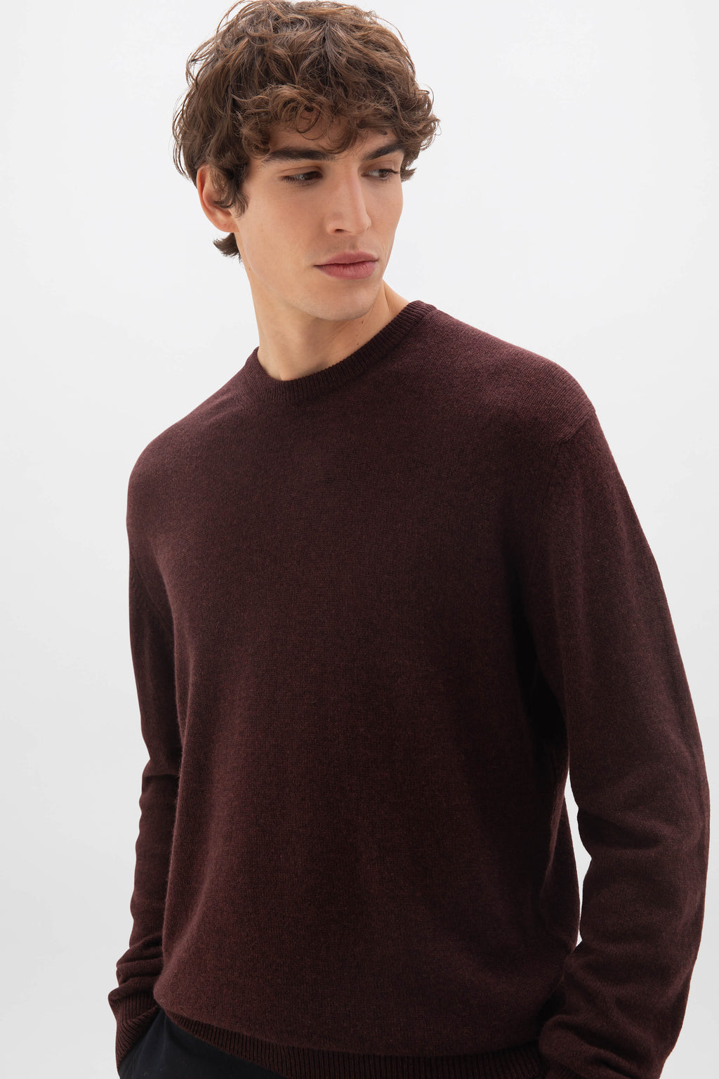 Classic Cashmere Dark Brown Round Neck Jumper