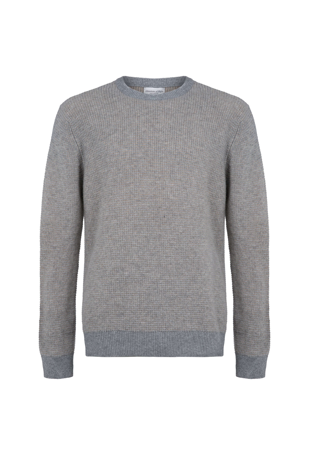 Textured Waffle Rib Grey Cashmere Jumper