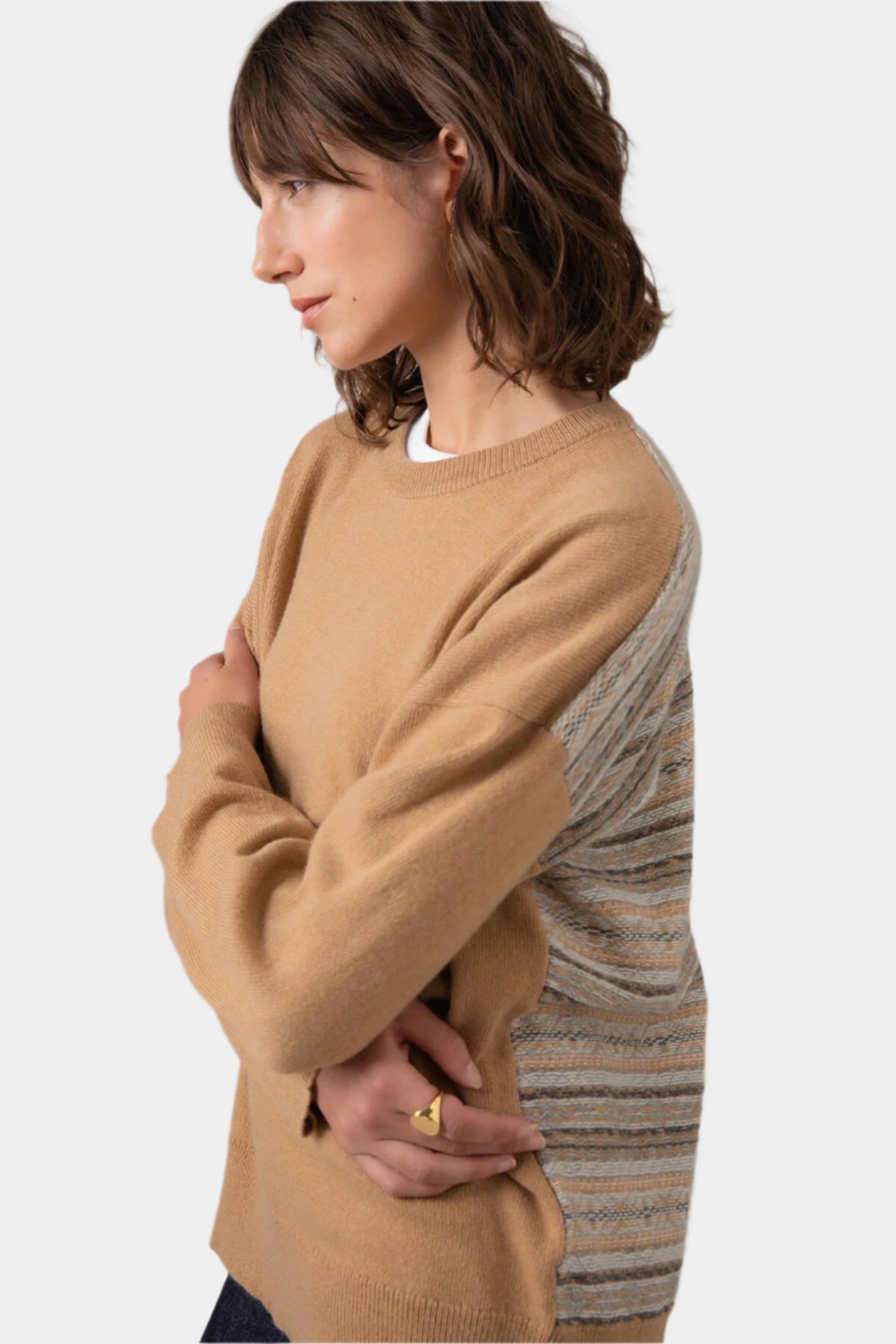 Fairisle Back Camel Cashmere Jumper