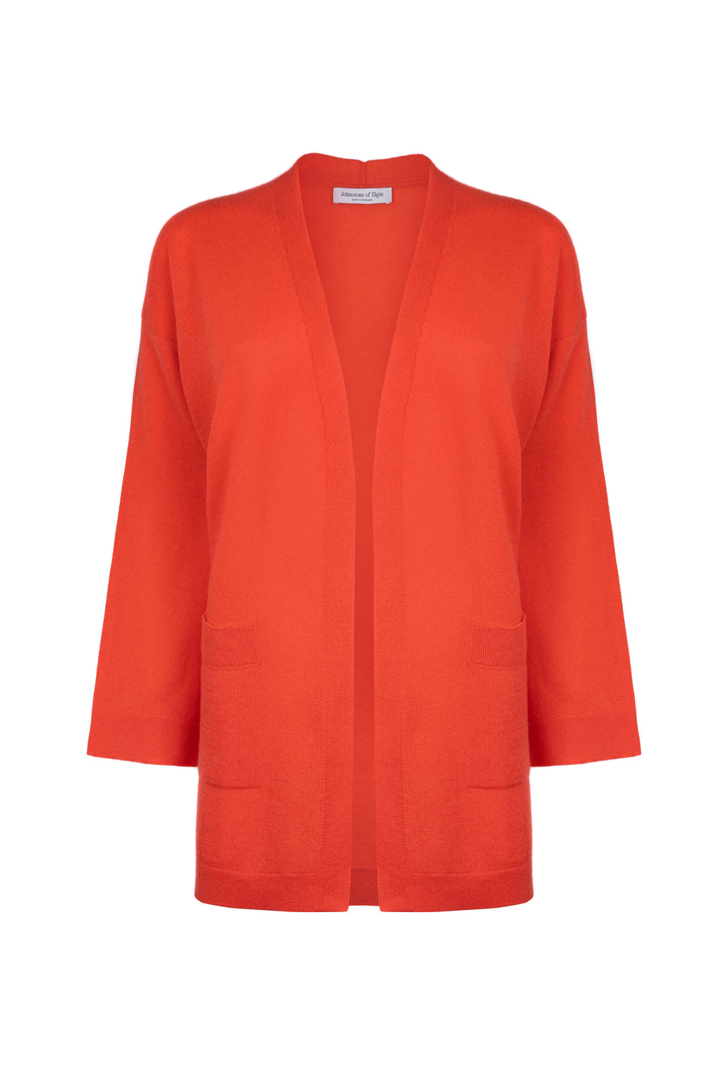 Gauzy Cashmere Kimono Orange Cardigan