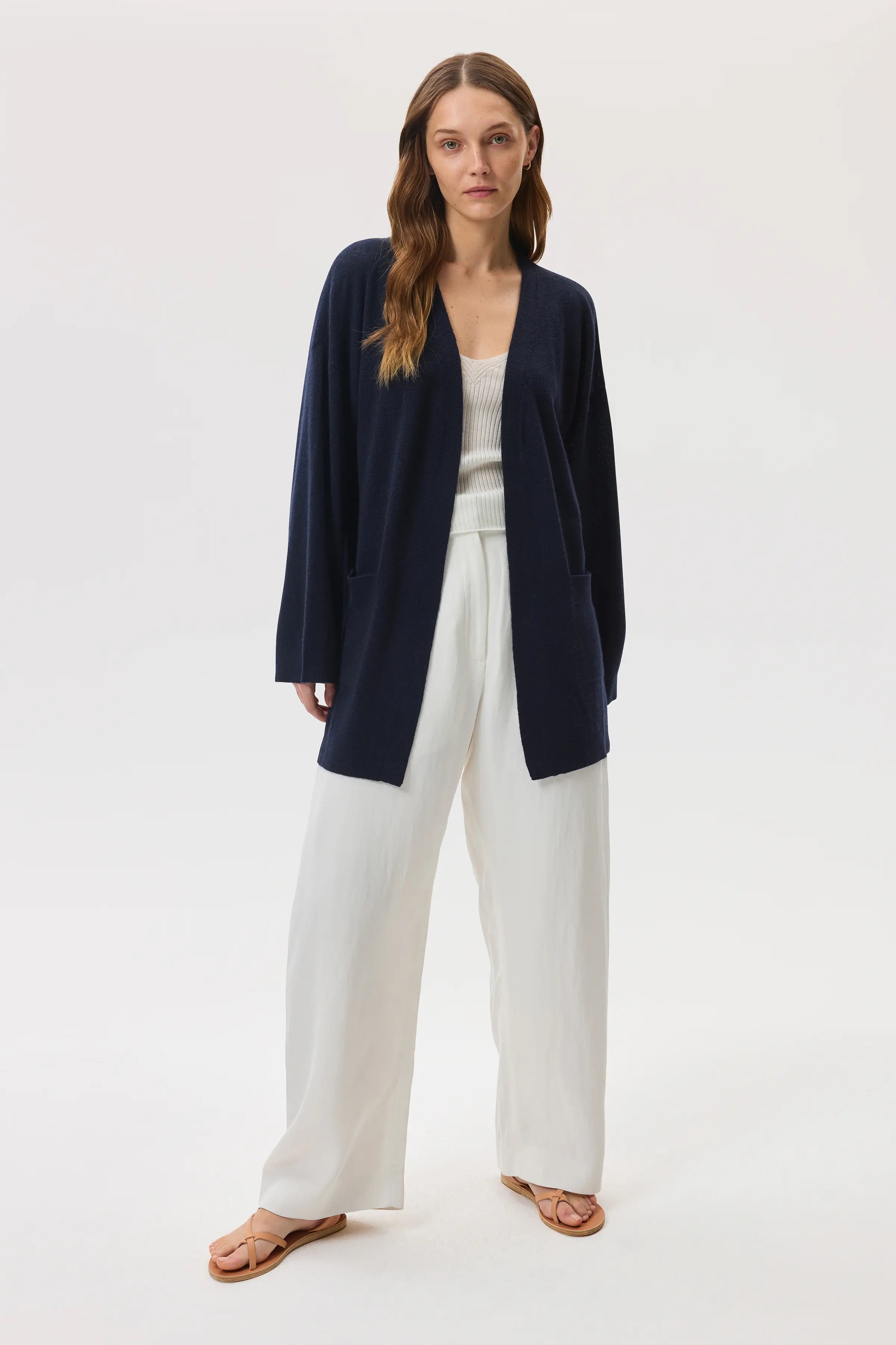 Cashmere Kimono Dark Navy Cardigan