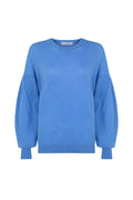 Balloon Sleeve Blue Cashmere Jumper