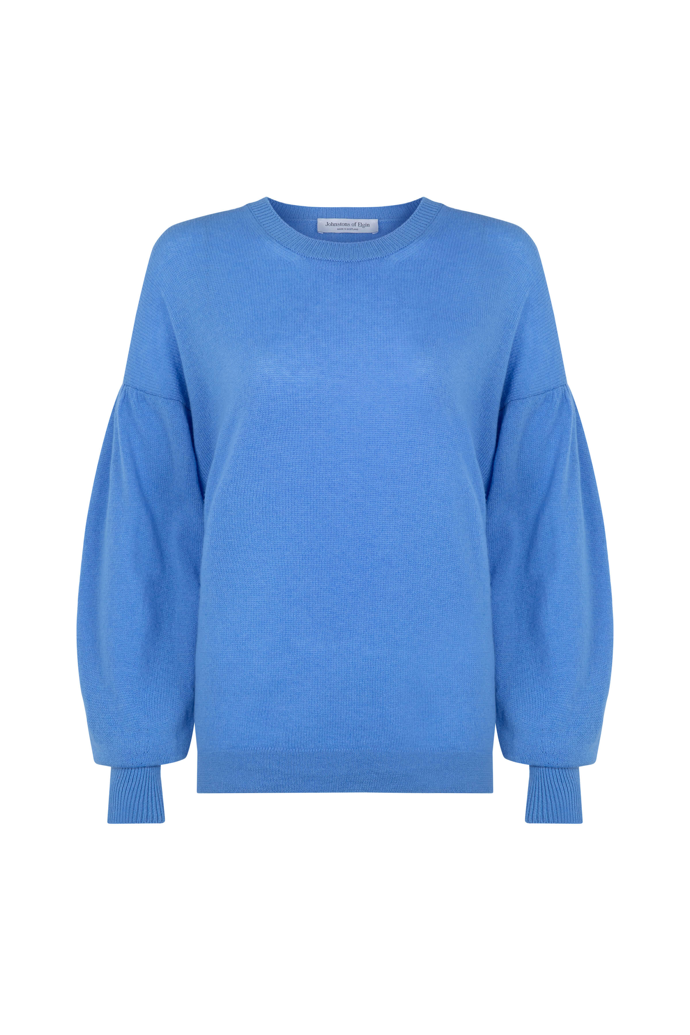 Balloon Sleeve Blue Cashmere Jumper