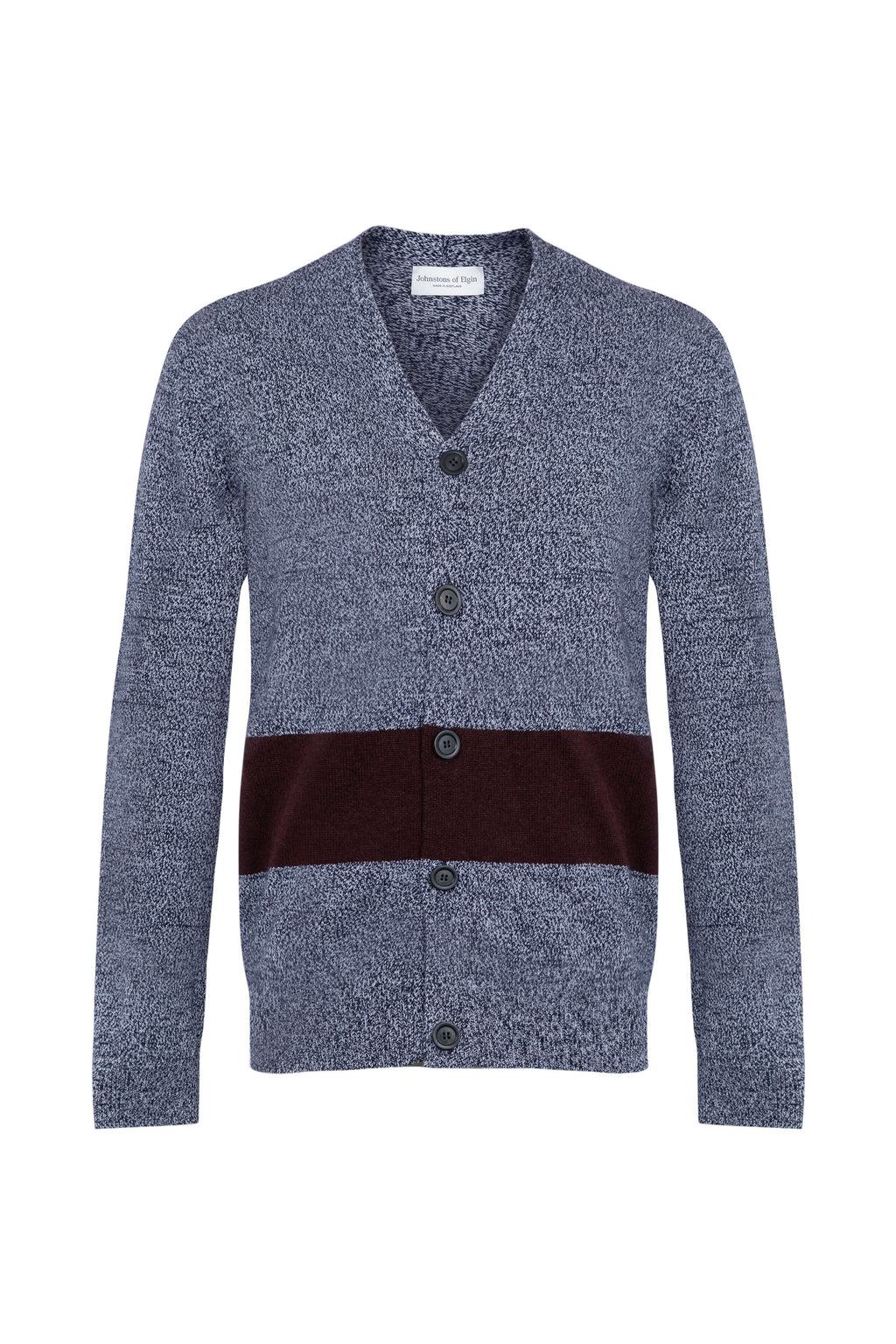Colour Block Blue Cashmere Cardigan
