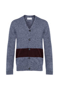 Colour Block Blue Cashmere Cardigan