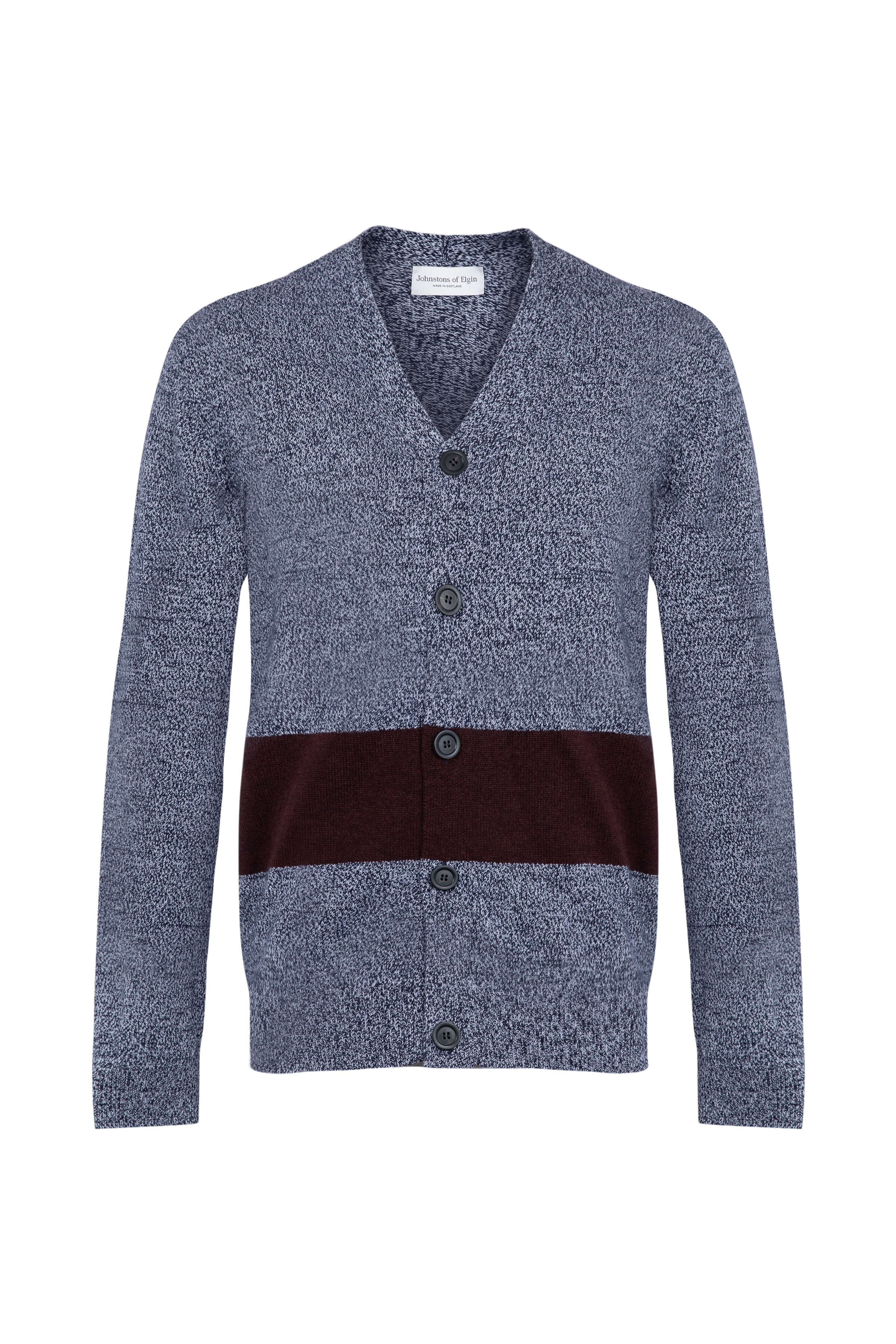 Colour Block Blue Cashmere Cardigan