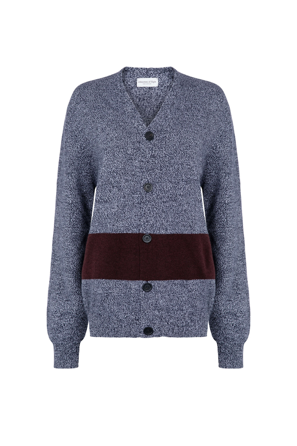 Colour Block Blue Cashmere Cardigan