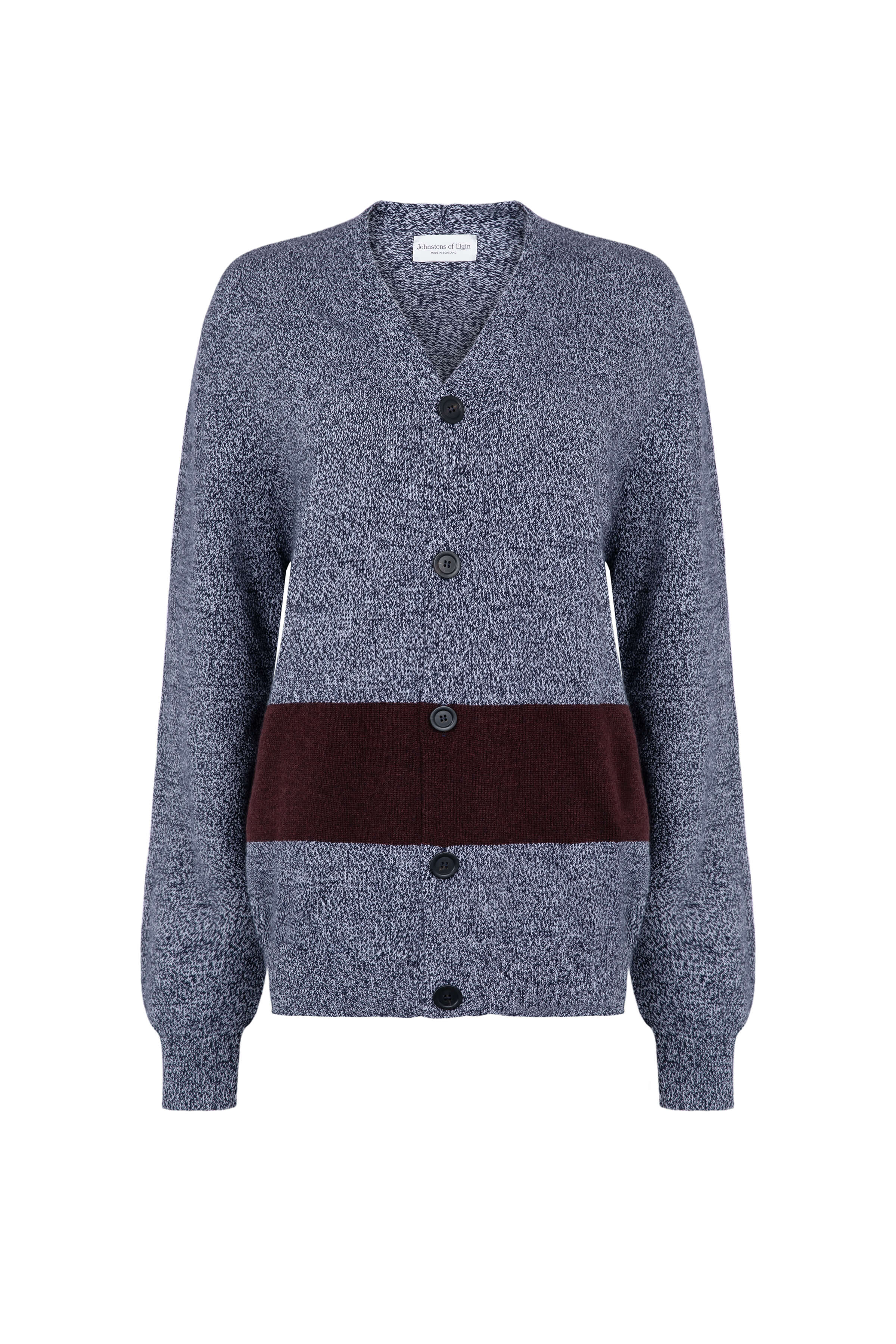 Colour Block Blue Cashmere Cardigan