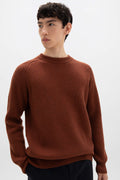 Contrast Neck Red Cashmere Jumper
