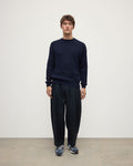 Contrast Neck Dark Navy Cashmere Jumper