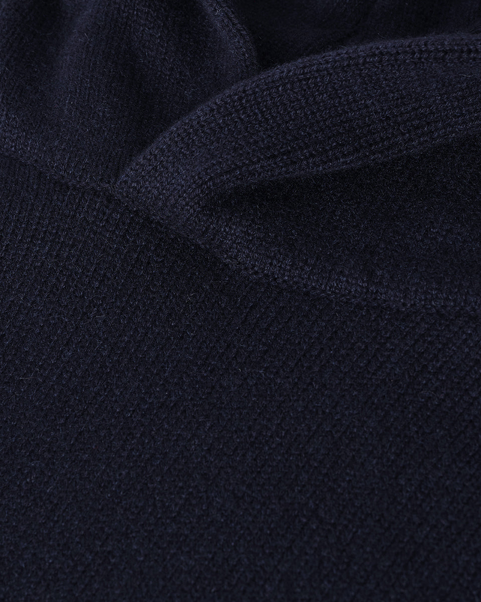 Dark Navy Cashmere Hoodie
