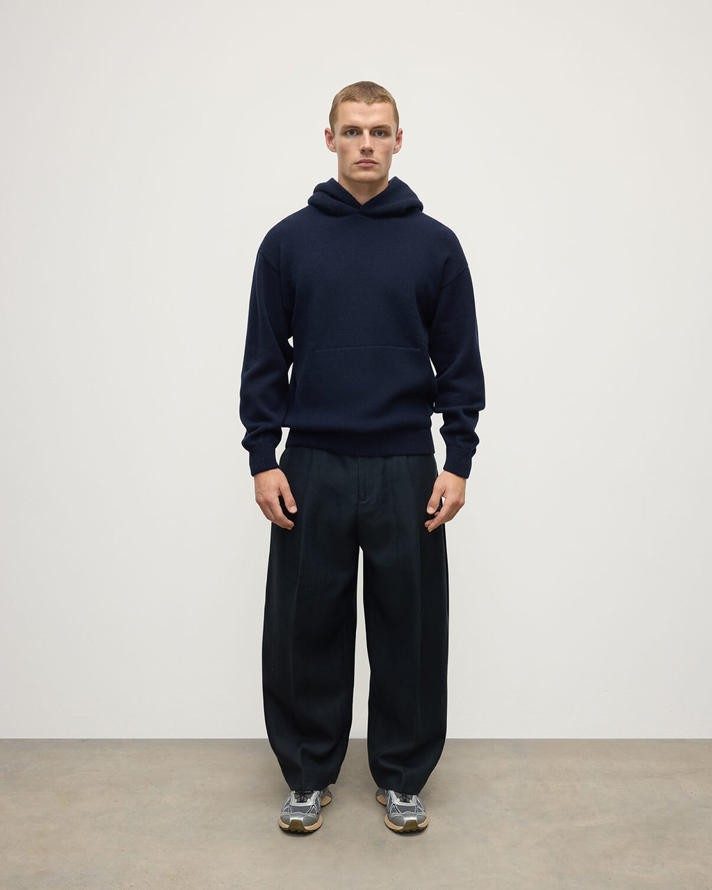 Dark Navy Cashmere Hoodie