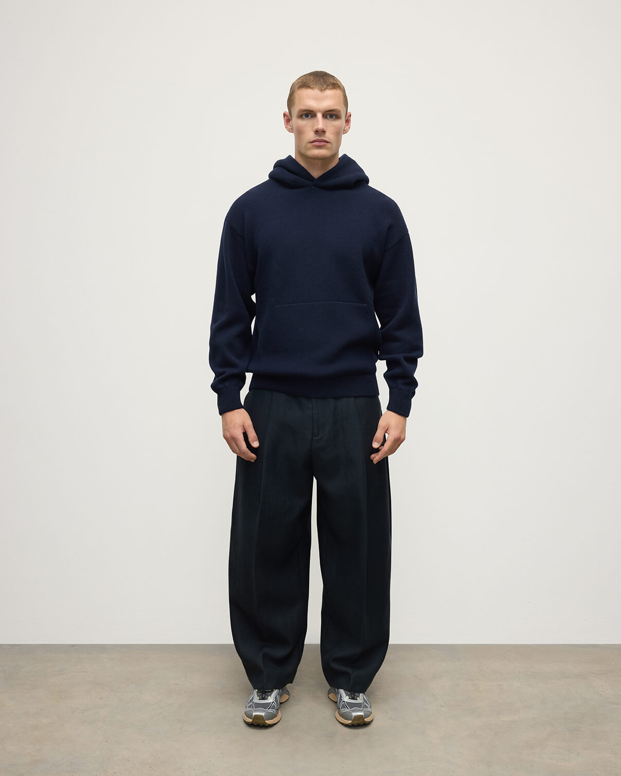 Dark Navy Cashmere Hoodie