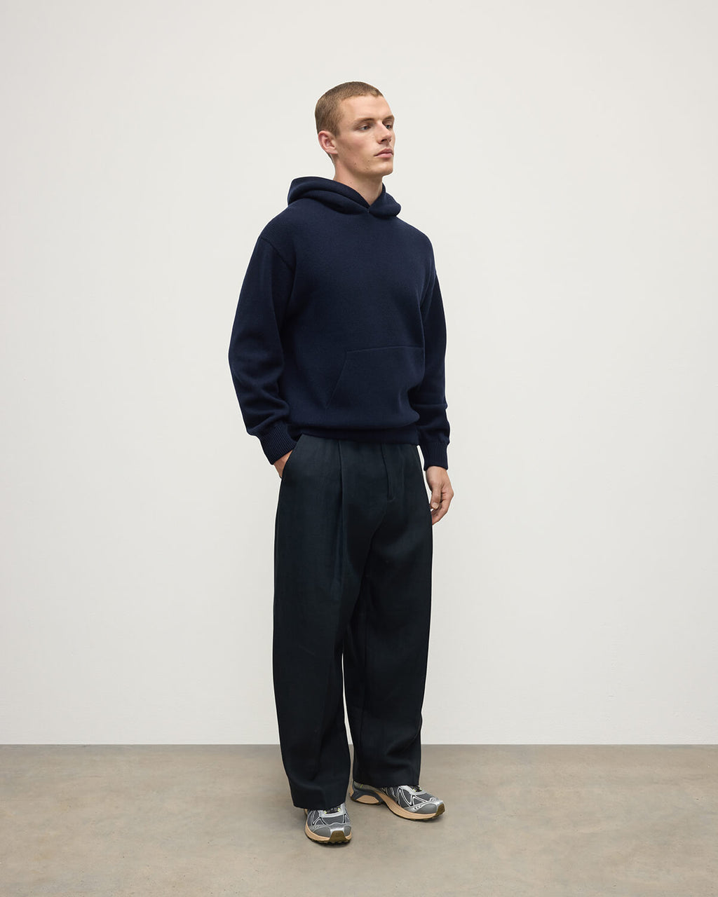 Dark Navy Cashmere Hoodie