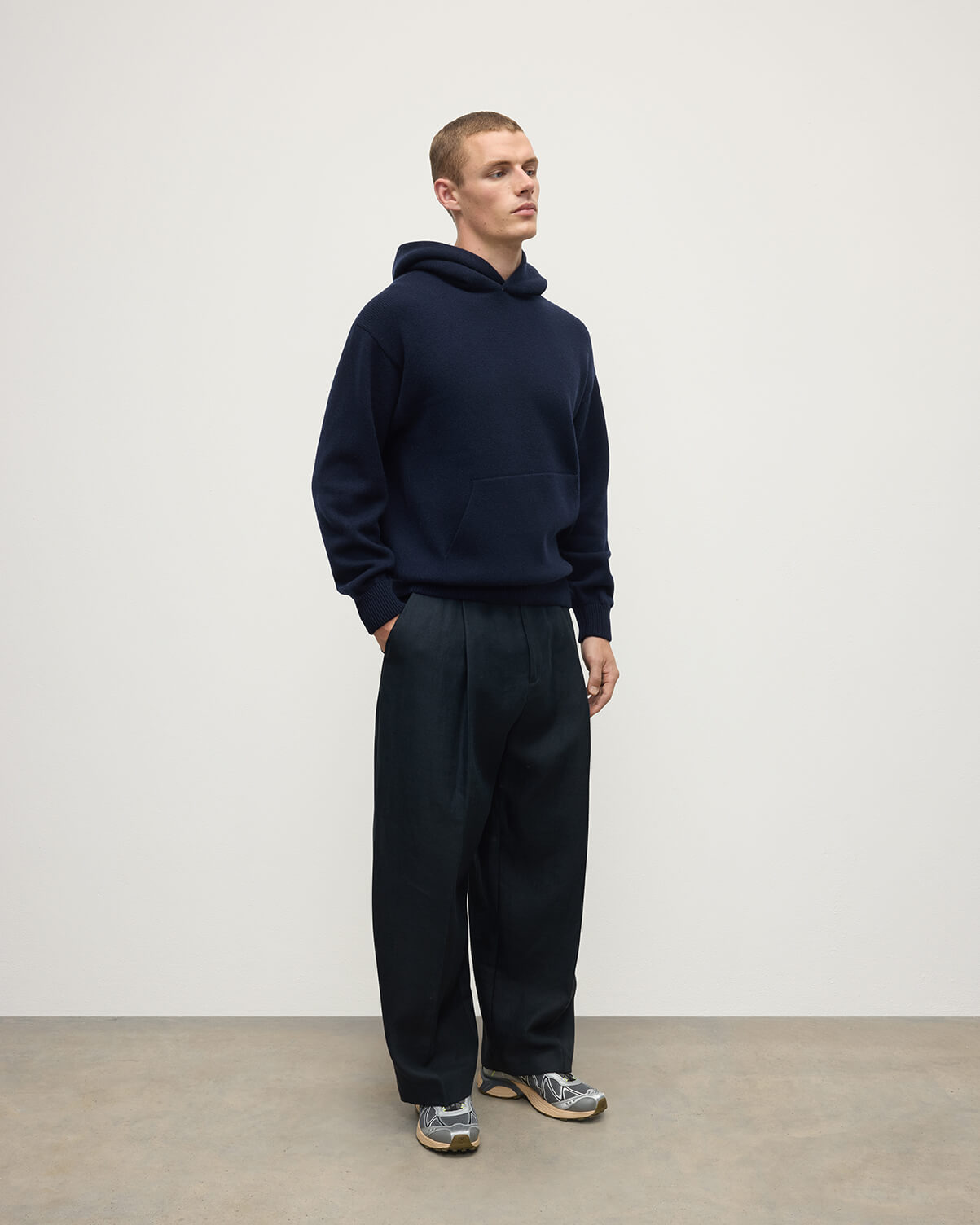 Dark Navy Cashmere Hoodie