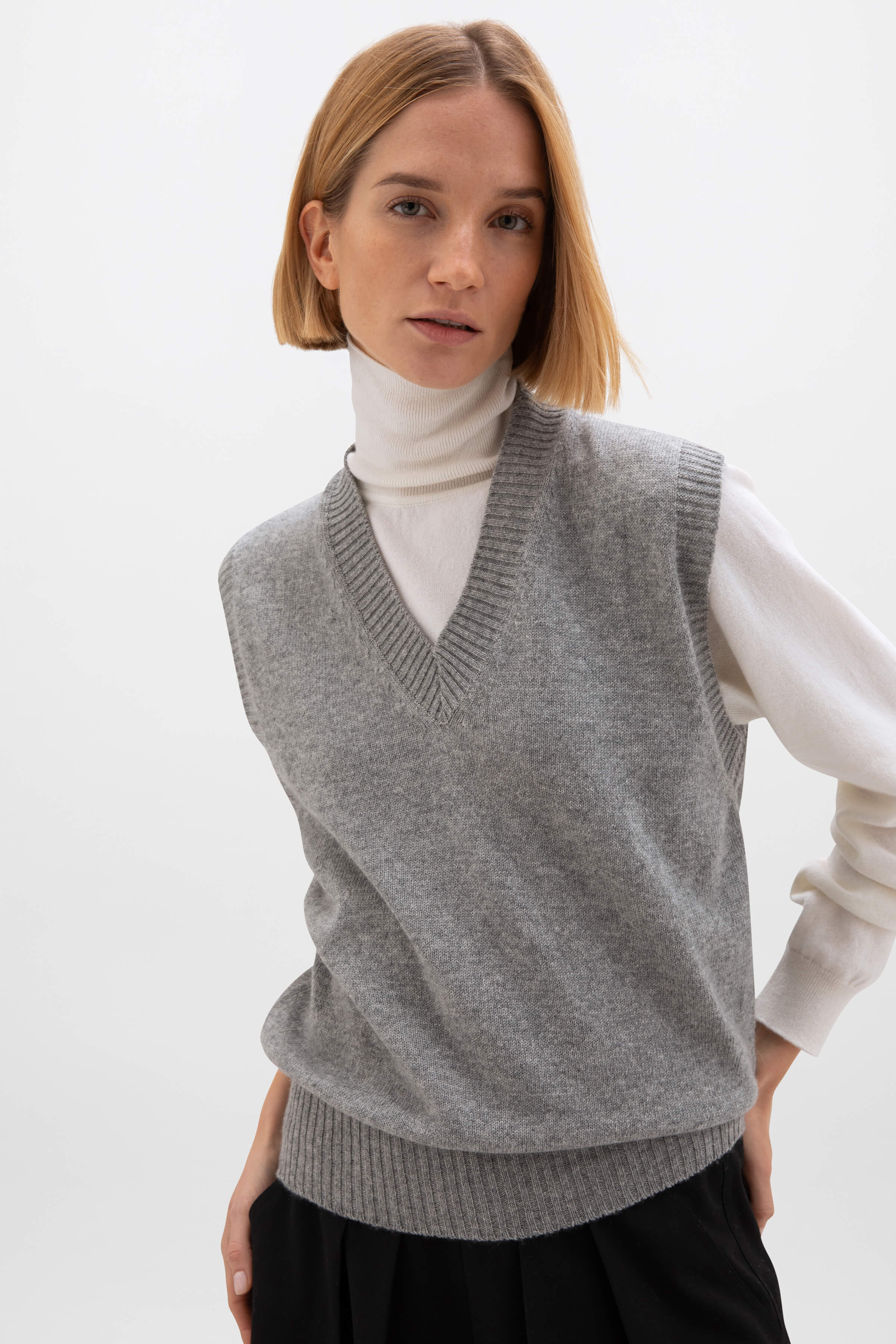 Gauzy Cashmere Light Grey Tank