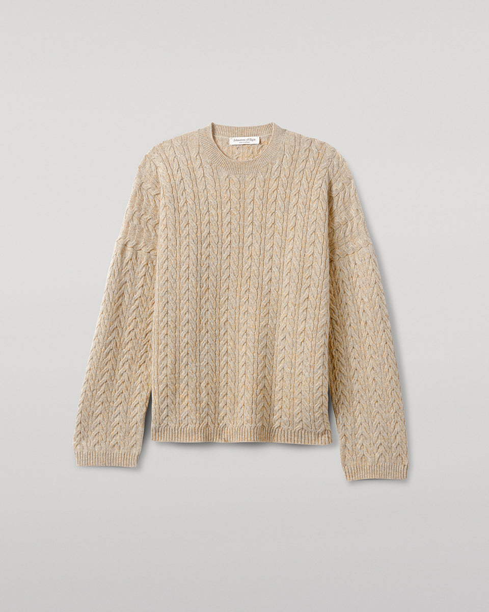 Cable Knit Natural Cashmere Jumper