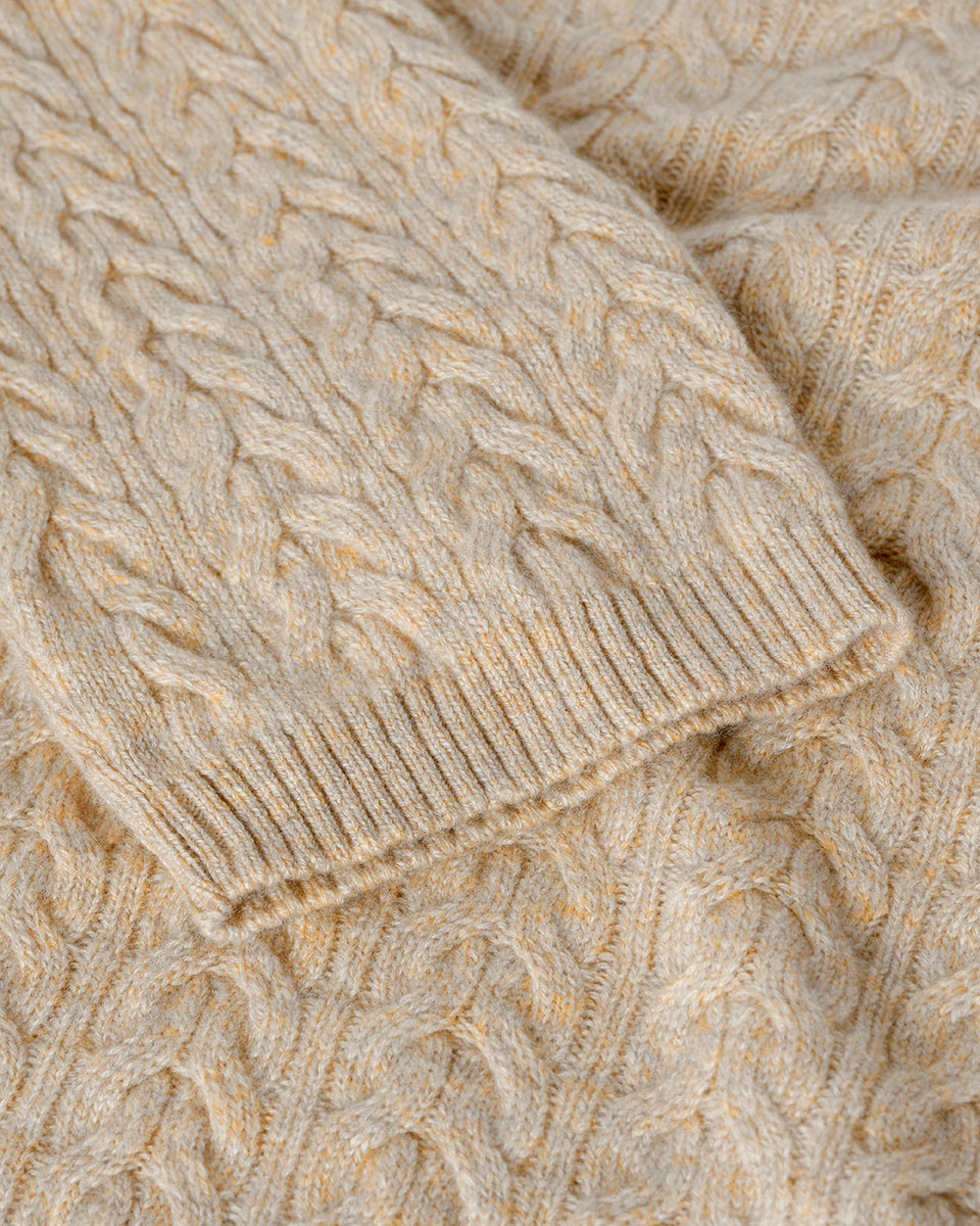 Cable Knit Natural Cashmere Jumper
